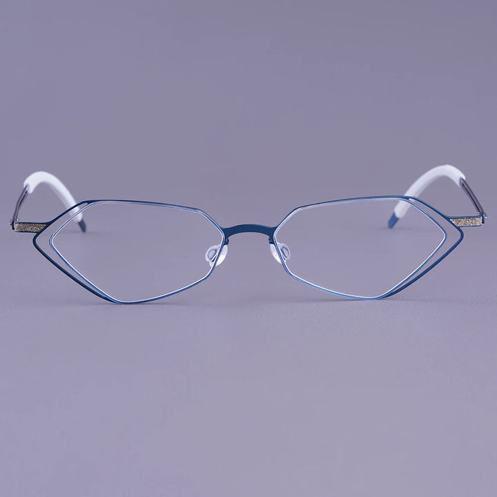 Bobbie Unisex Full Rim Geometric Titanium Eyeglasses V339