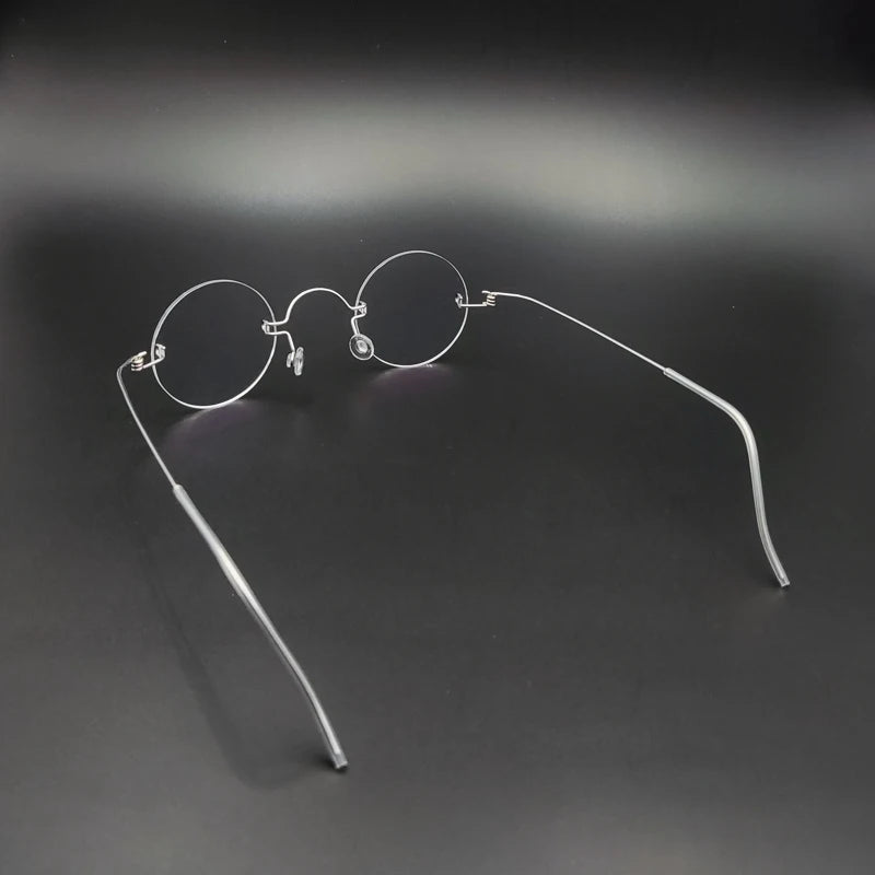 Yujo Unisex Rimless Round Stainless Steel Eyeglasses Y3840 Rimless Yujo   