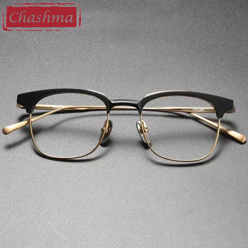 Chashma Unisex Full Rim Square Acetate Titanium Eyeglasses 2147 Full Rim Chashma   