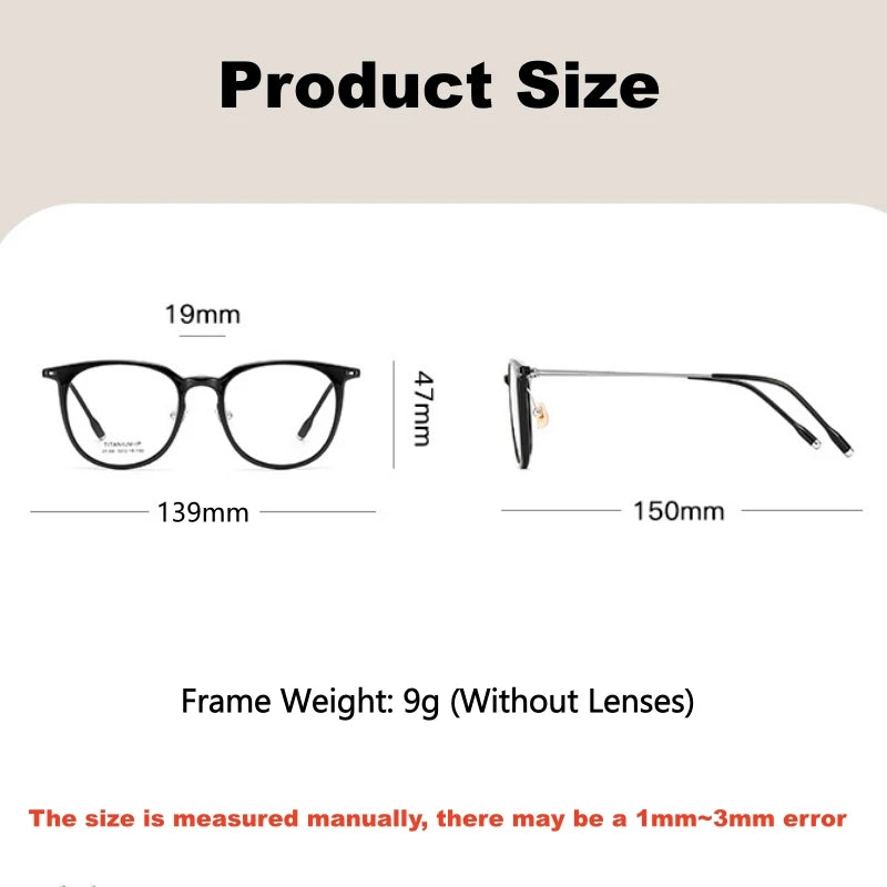 Yimaruili Unisex Full Rim Round Tr 90 Titanium Eyeglasses 236699