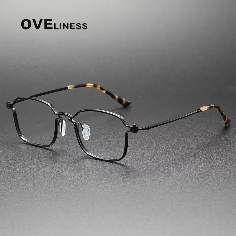 Oveliness Unisex Full Rim Square Thin Titanium Eyeglasses 25898