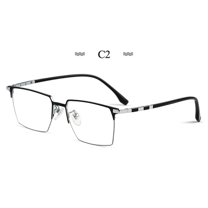 Hotochki Men's Full Rim Square Titanium Tr 90 Eyeglasses 86327