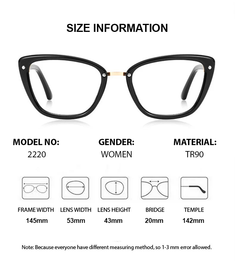 Summer Flower Women's Full Rim Cat Eye Tr 90 Titanium Eyeglasses 62220