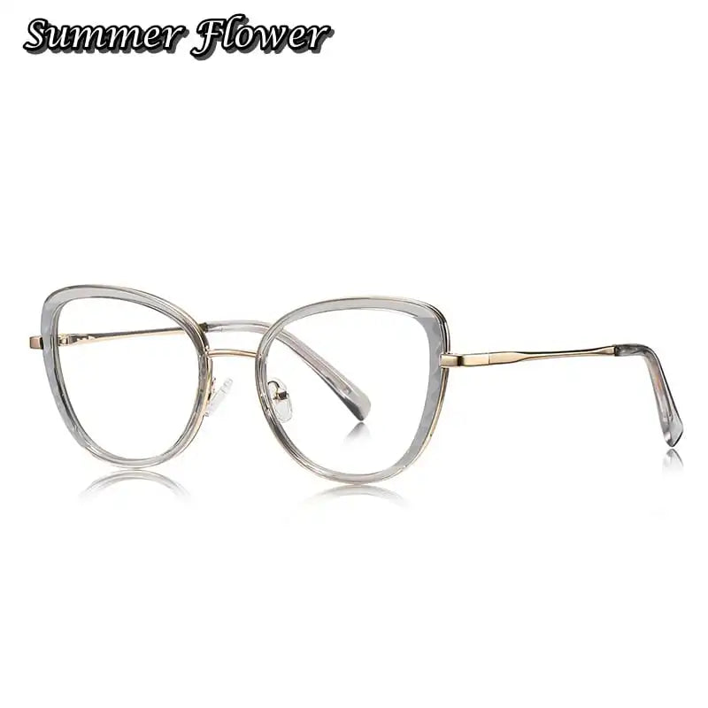 Summer Flower Women's Full Rim Cat Eye TR 90 Titanium Eyeglasses 61347