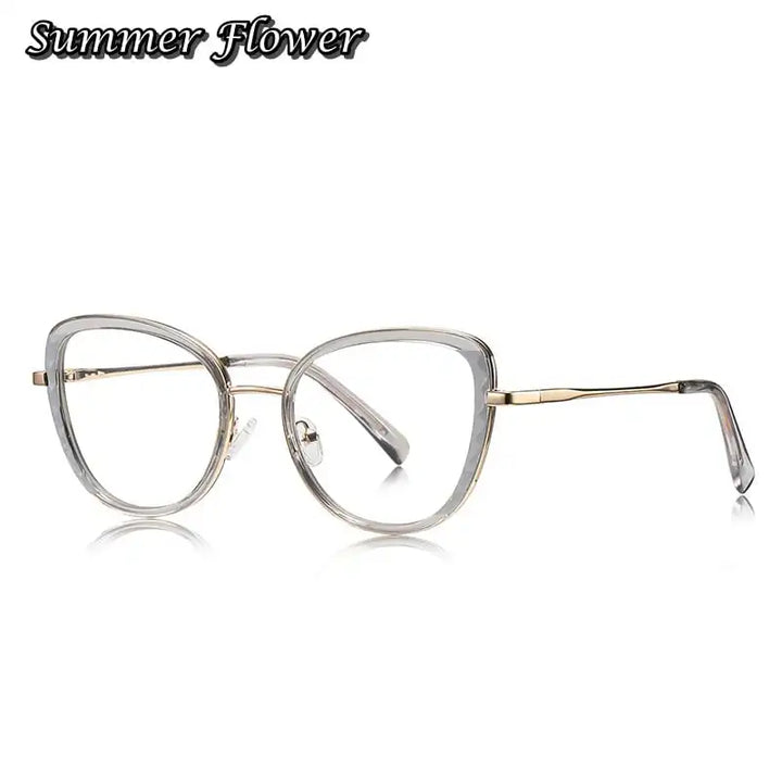 Summer Flower Women's Full Rim Cat Eye TR 90 Titanium Eyeglasses 61347