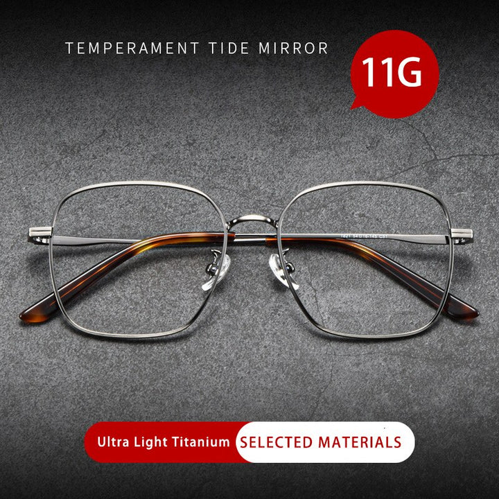 KatKani Unisex Full Rim Square Small Titanium Alloy Eyeglasses 1821 Full Rim KatKani Eyeglasses   