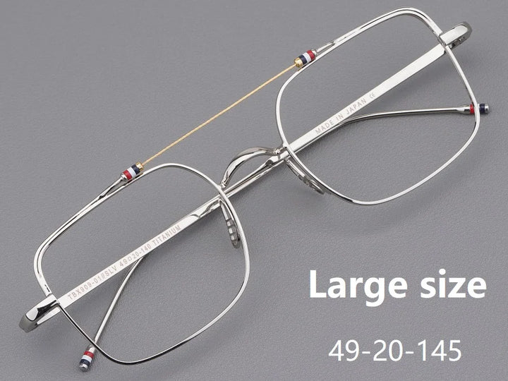 Bobbie Unisex Full Rim Square Double Bridge Titanium Eyeglasses 909909