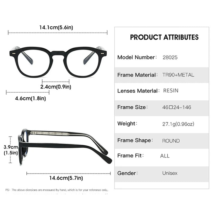 Kocolior Women's Full Rim Square Tr 90 Photochromic Reading Glasses 28025
