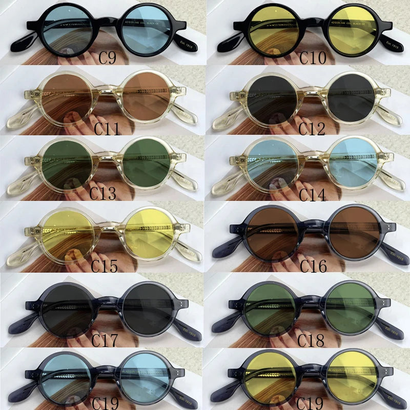 Yujo Unisex Full Rim Round Acetate Sunglasses 4225s Sunglasses Yujo   