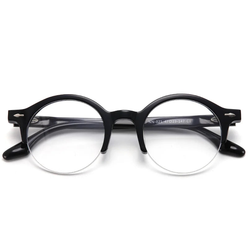 Muzz Unisex Semi Rim Round Acetate Eyeglasses Nn021 Semi Rim Muzz C1  