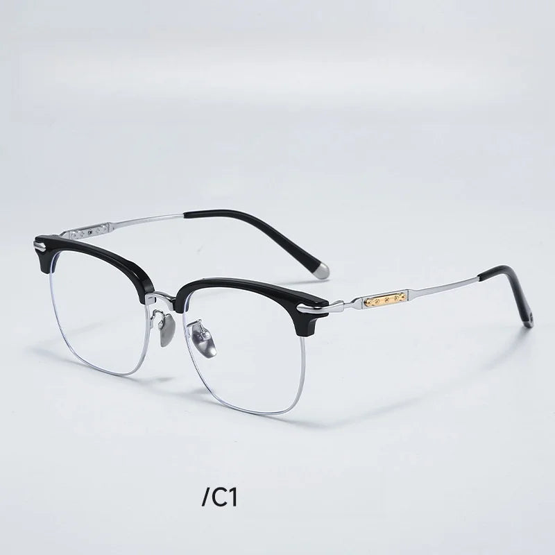Momoja Unisex Full Rim Square Titanium Eyeglasses 122214