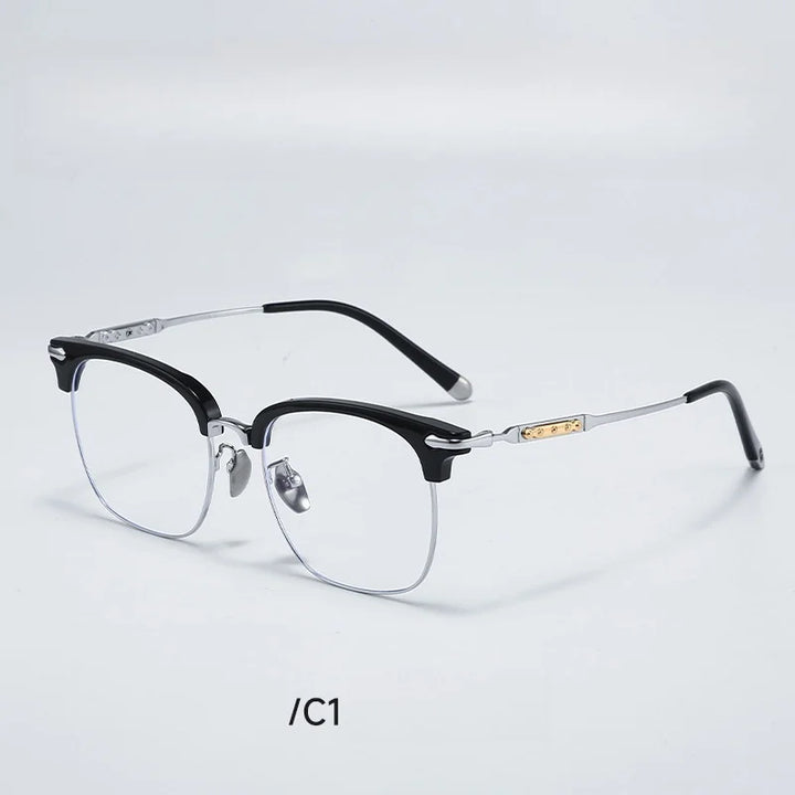 Momoja Unisex Full Rim Square Titanium Eyeglasses 122214