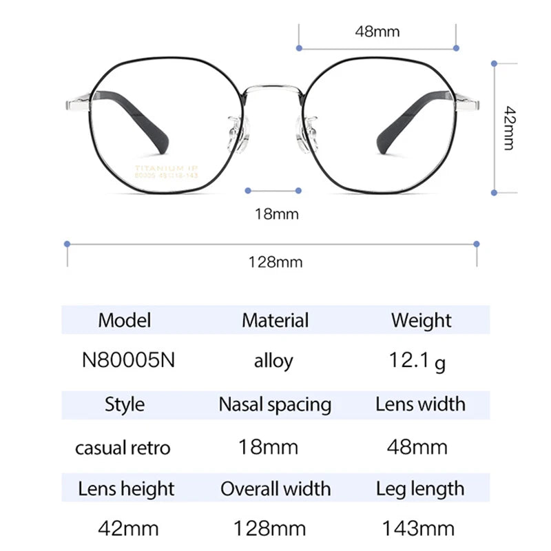 Hotochki Women's Full Rim Flat Top Polygon Titanium Eyeglasses 11805 Full Rim Hotochki   