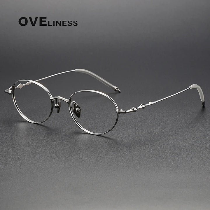 Oveliness Unisex Full Rim Oval Titanium Eyeglasses 3919 Full Rim Oveliness silver  