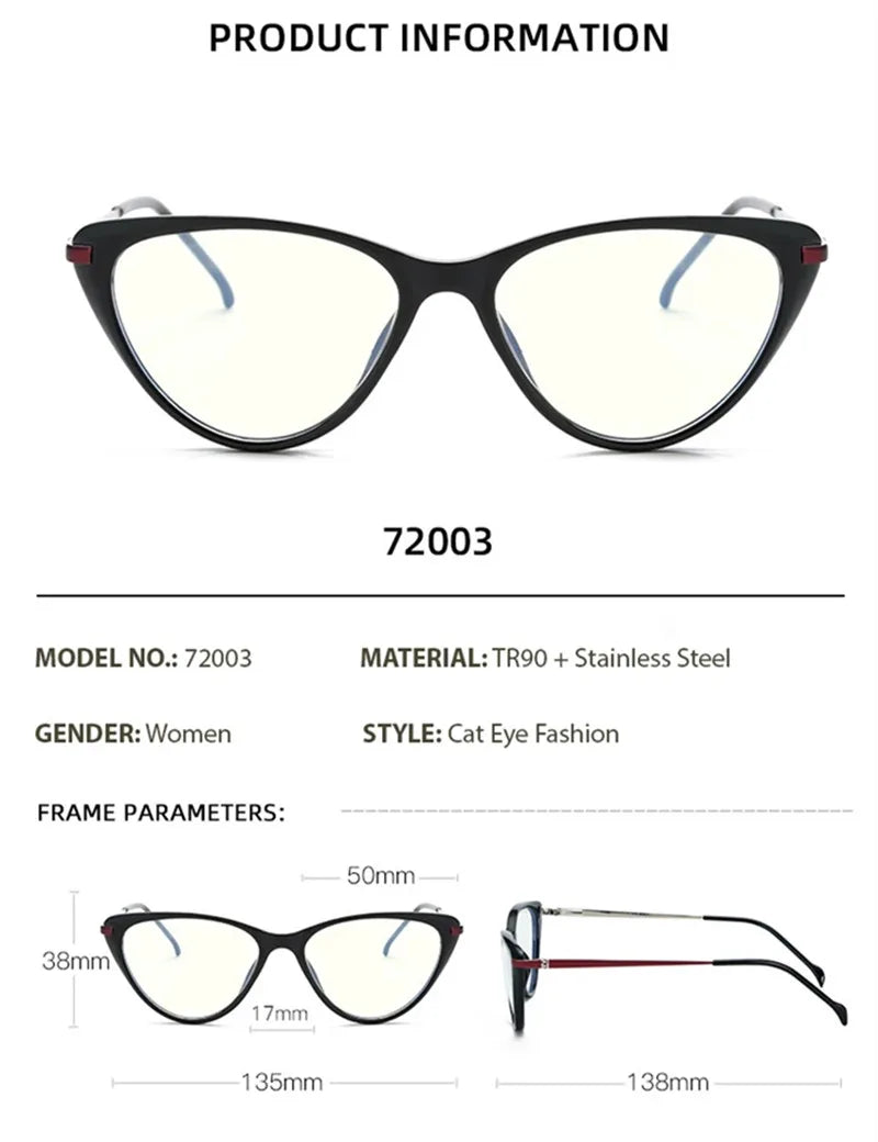 Chashma Ochki Women's Full Rim Cat Eye Tr 90 Titanium Eyeglasses 72003