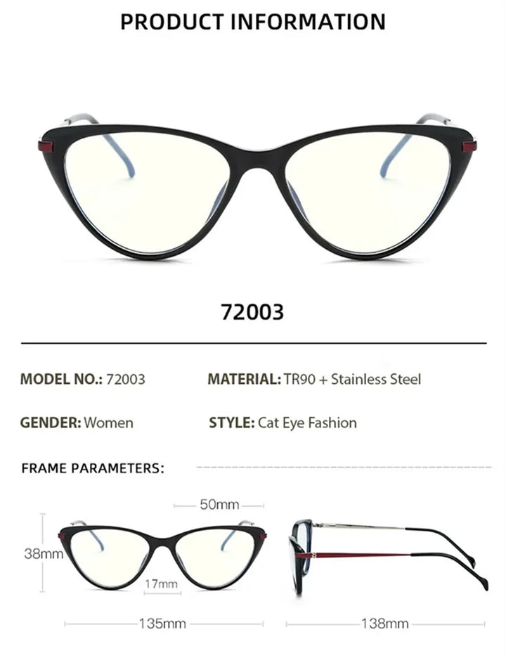 Chashma Ochki Women's Full Rim Cat Eye Tr 90 Titanium Eyeglasses 72003