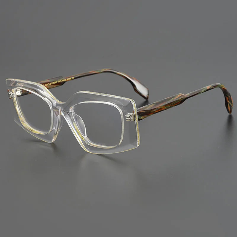 Nobler Unisex Full Rim Wide Edge Cat Eye Acetate Eyeglasses 19312 Full Rim Nobler C2  