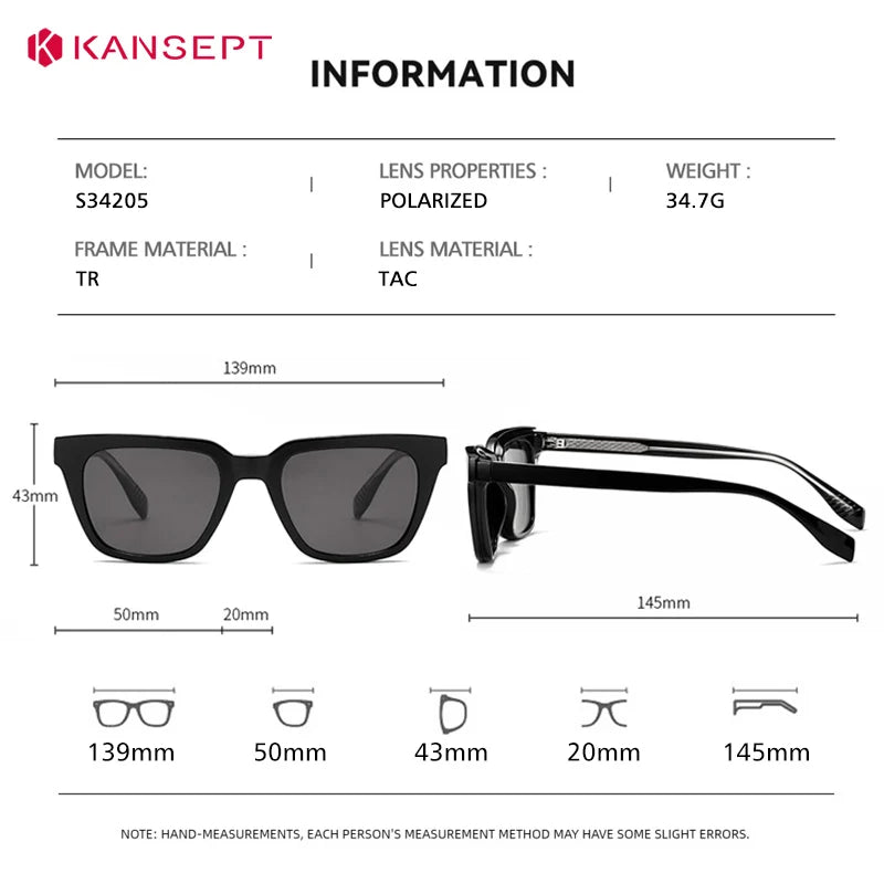 Kansept Women's Full Rim Square Tr 90 Alloy Reading Glasses Clip On Sunglasses 34205