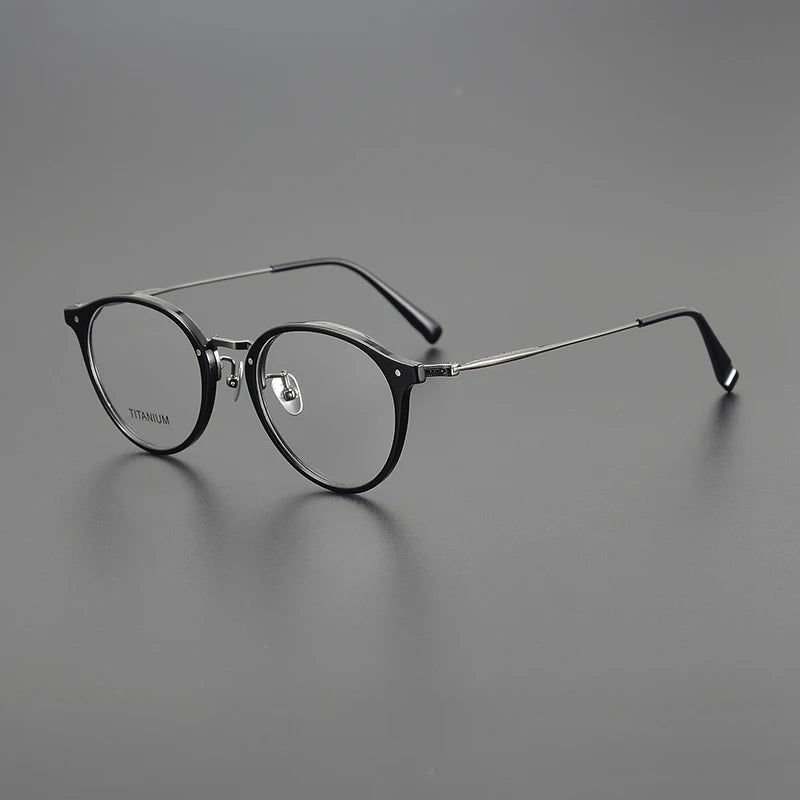 Nobler Unisex Full Rim Oval Acetate Titanium Eyeglasses 2050 Full Rim Nobler   