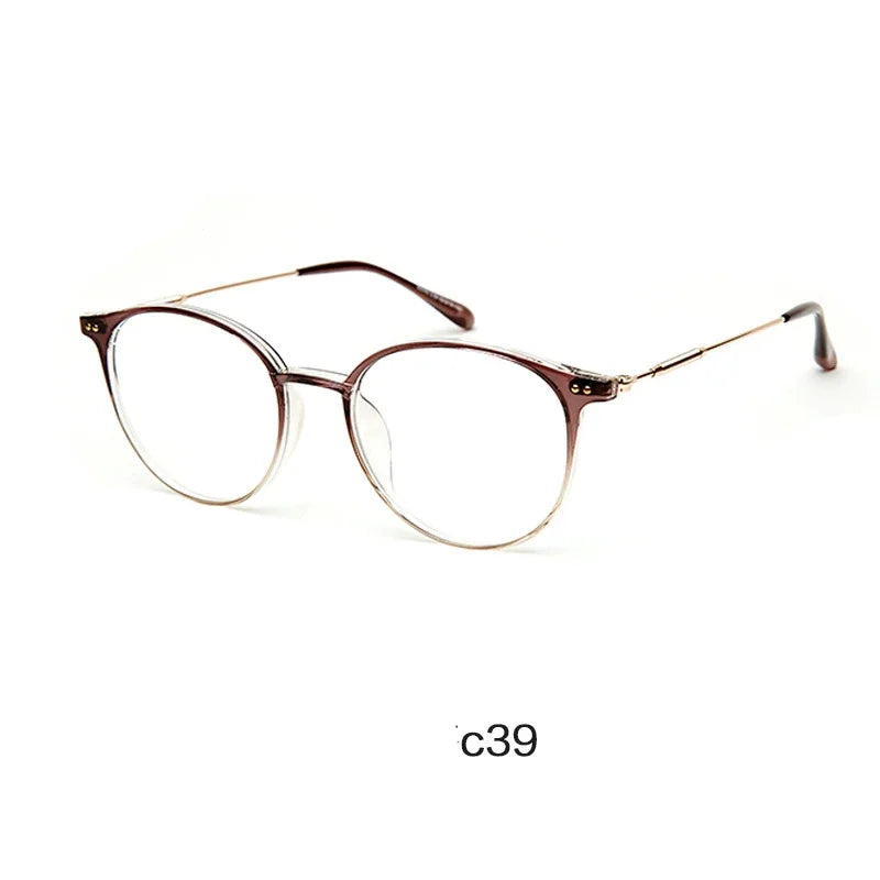 Handoer Unisex Full Rim Round Oval Alloy Acetate Eyeglasses 13819