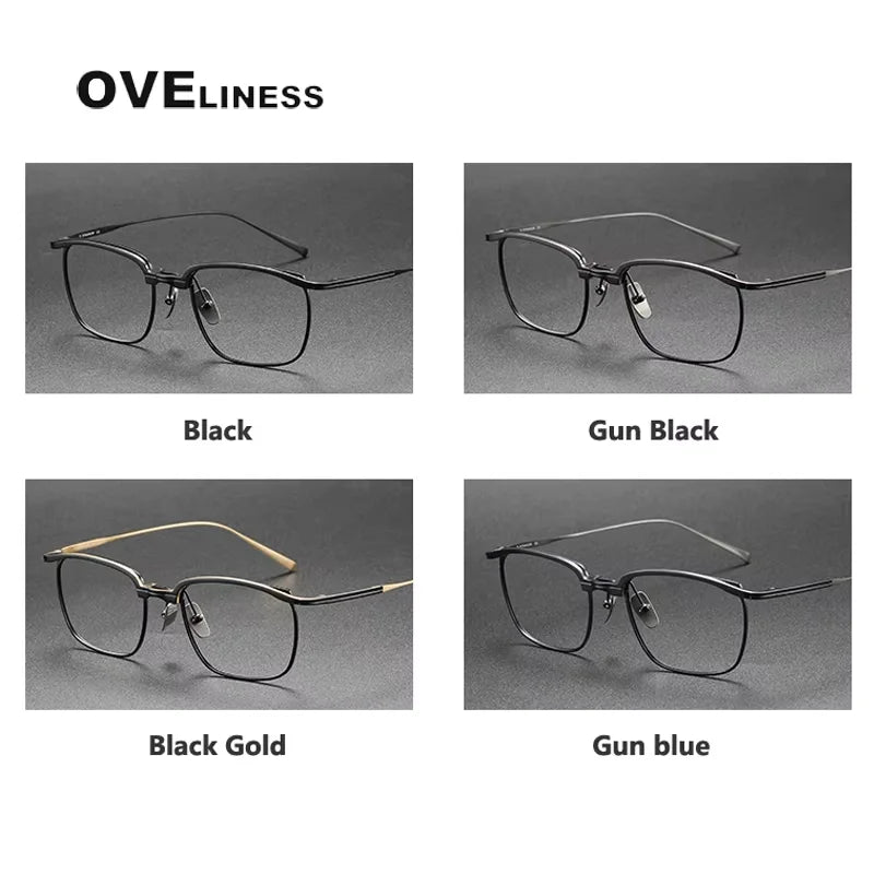 Oveliness Unisex Full Rim Square Titanium Eyeglasses 14820 Full Rim Oveliness   