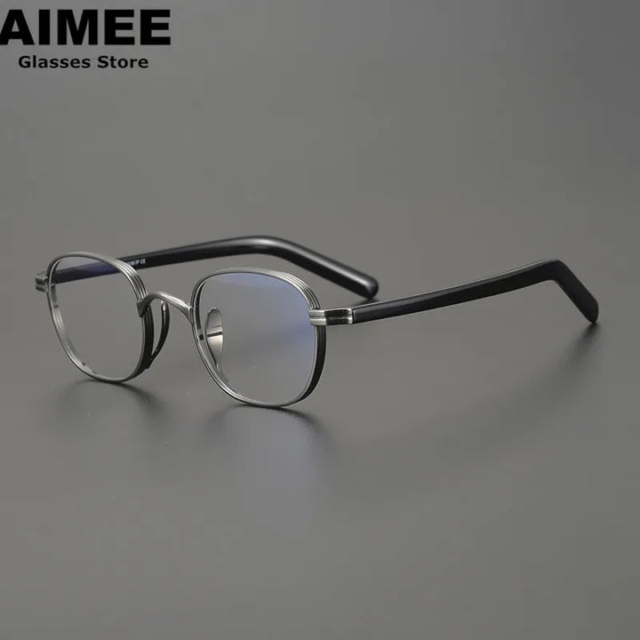 Aimee Unisex Full Rim Oval Square Titanium Acetate Eyeglasses 14132 Full Rim Aimee   