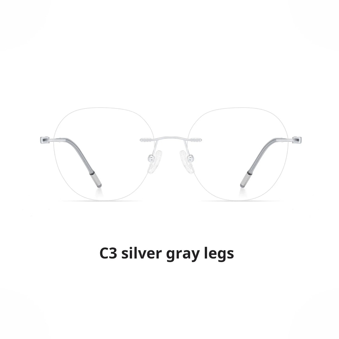Xbora Unisex Rimless Classic Pure Titanium Eyeglasses 23006 — view 5 | Xbora at FuzWeb