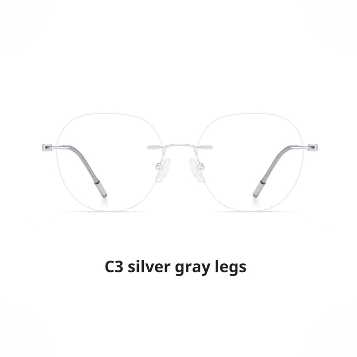 Xbora Unisex Rimless Classic Pure Titanium Eyeglasses 23006 — view 5 | Xbora at FuzWeb