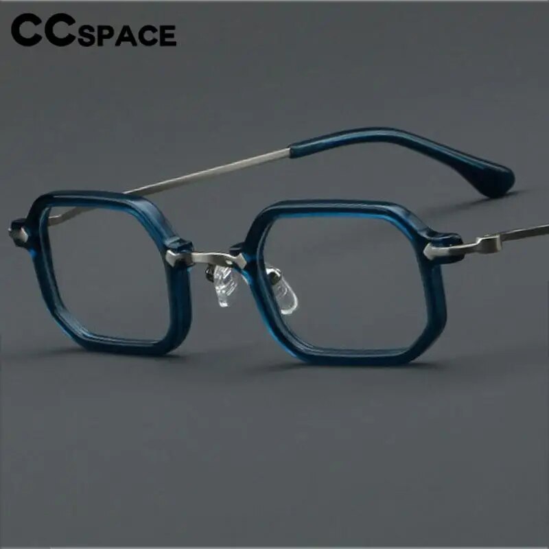 CCSpace Unisex Full Rim Square Acetate Eyeglasses 57032 Full Rim CCspace   