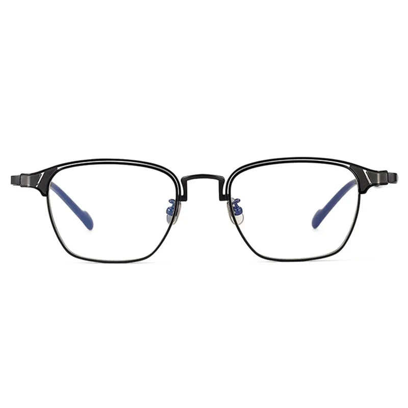 Eleccion Men's Full Rim Big Square Titanium Eyeglasses 17302 Full Rim Eleccion