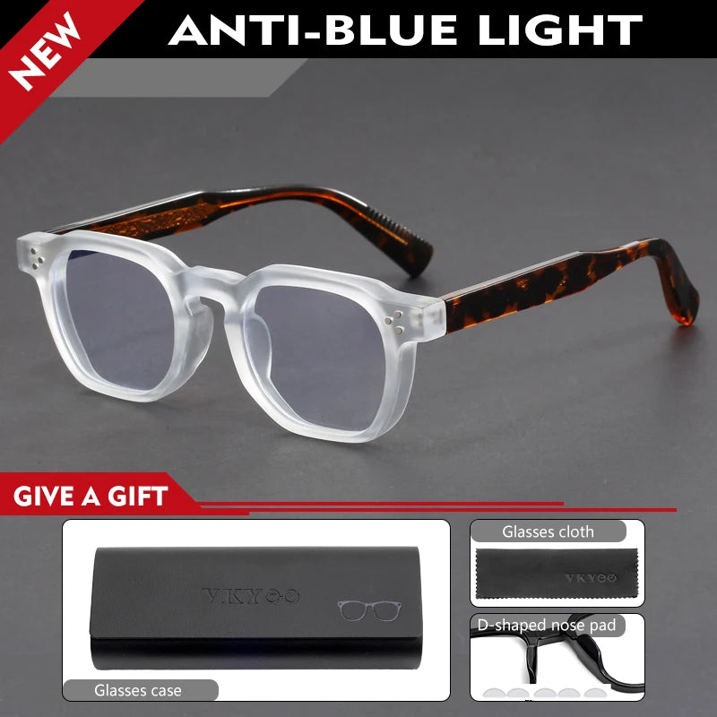 Vicky Unisex Full Rim Square Brow Line Acetate Reading Glasses 527499