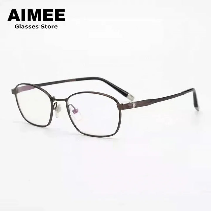 Aimee Unisex Full Rim Square Titanium Eyeglasses 27010 Full Rim Aimee Bronze  