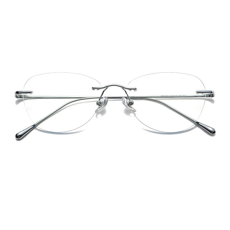 KatKani Unisex Rimless Oval Titanium Eyeglasses 23205 Rimless KatKani Eyeglasses   