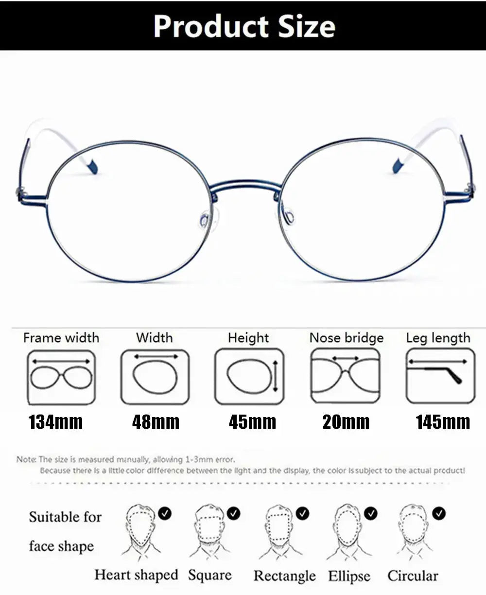 Bobbie 471258 Womens 134mm Full Rim Round Titanium Frames — view 2 | Bobbie at FuzWeb