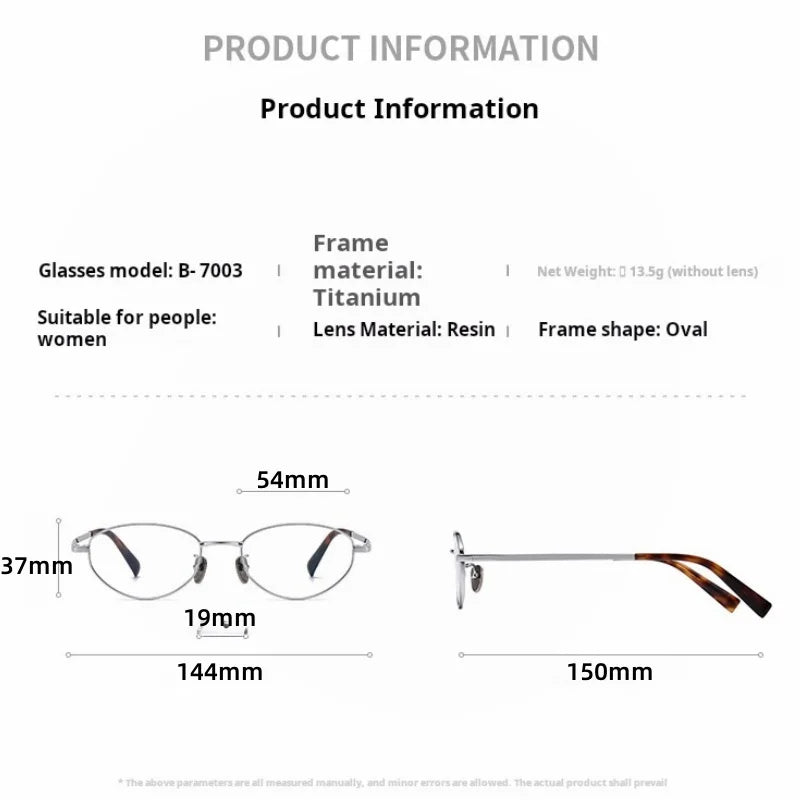 Momoja Unisex Full Rim Oval Titanium Eyeglasses 77003