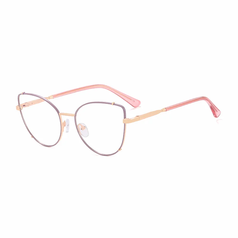 Ralferty Women's Full Rim Cat Eye Alloy Eyeglasses R81199 Full Rim Ralferty C7 Light Purple CHINA 