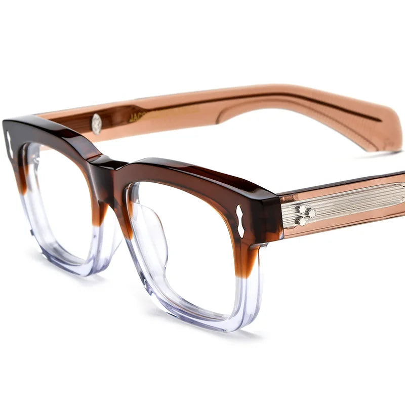 Nobler Women's Full Rim Brow Line Square Thick Acetate Eyeglasses 13619