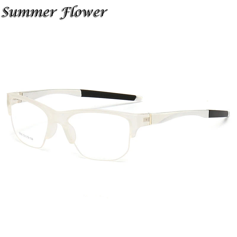 Summer Flower Unisex  Semi Rim Square Tr 90 Al Mg Eyeglasses 615856