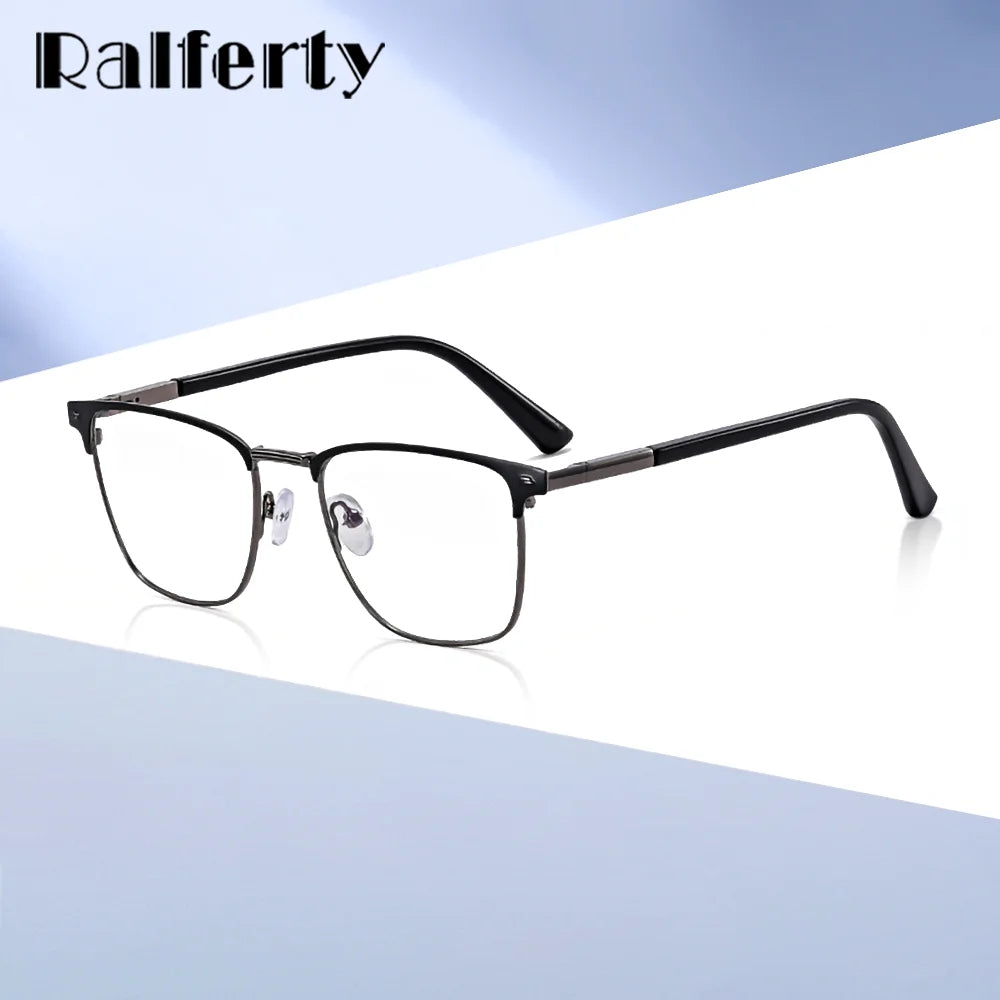 Ralferty Men's Full Rim Square Tr 90 Alloy Eyeglasses 891703