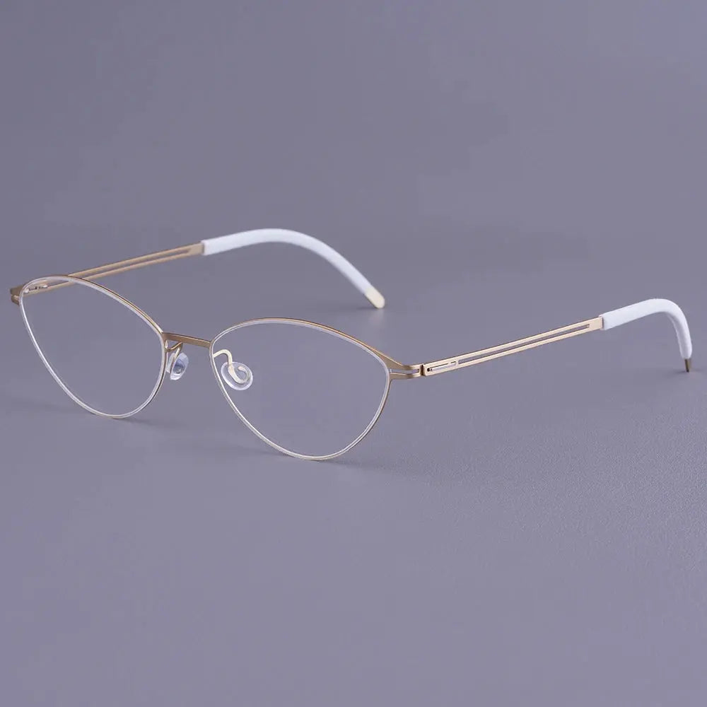 Bobbie 465951 Women’s Screwless Full Rim Oval Titanium Frames FuzWeb