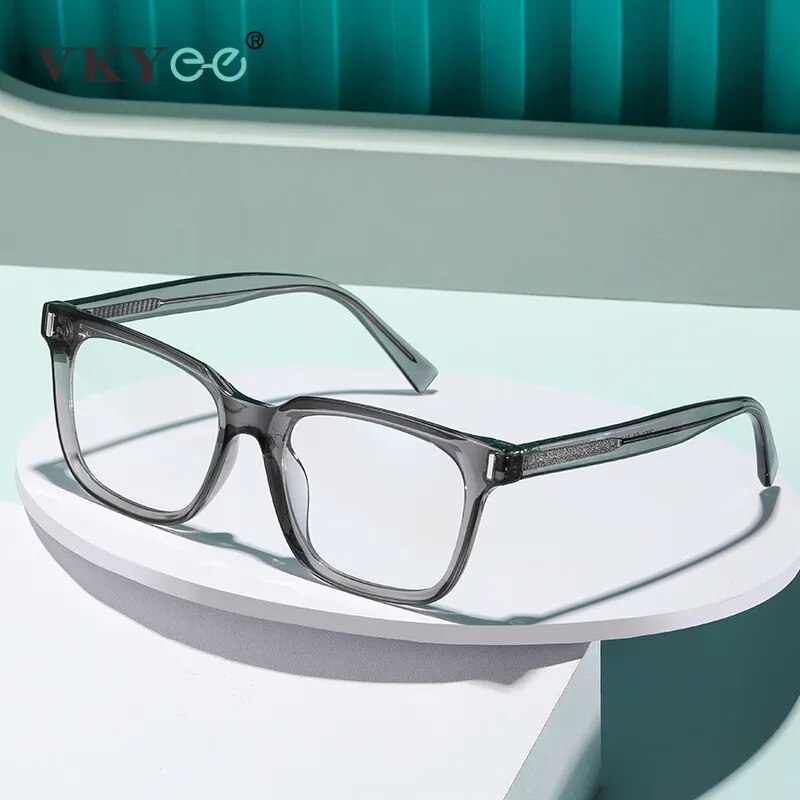 Vicky Unisex Full Rim Square Stainless Steel Acetate Reading Glasses 2091 Reading Glasses Vicky   