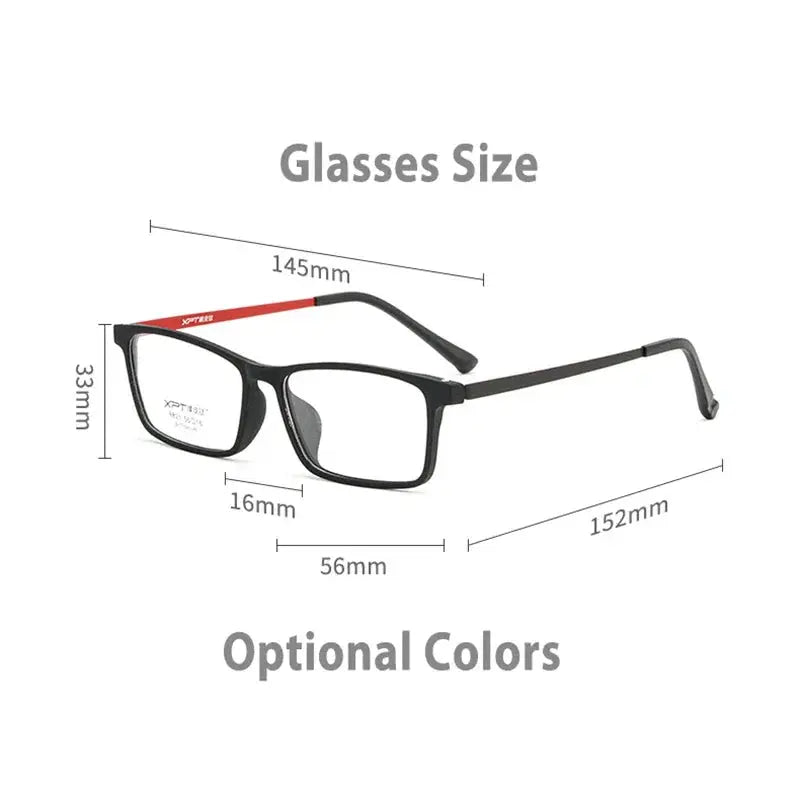 Handoer 982147 Unisex Full Rim Tr 90 Titanium Square Frame FuzWeb