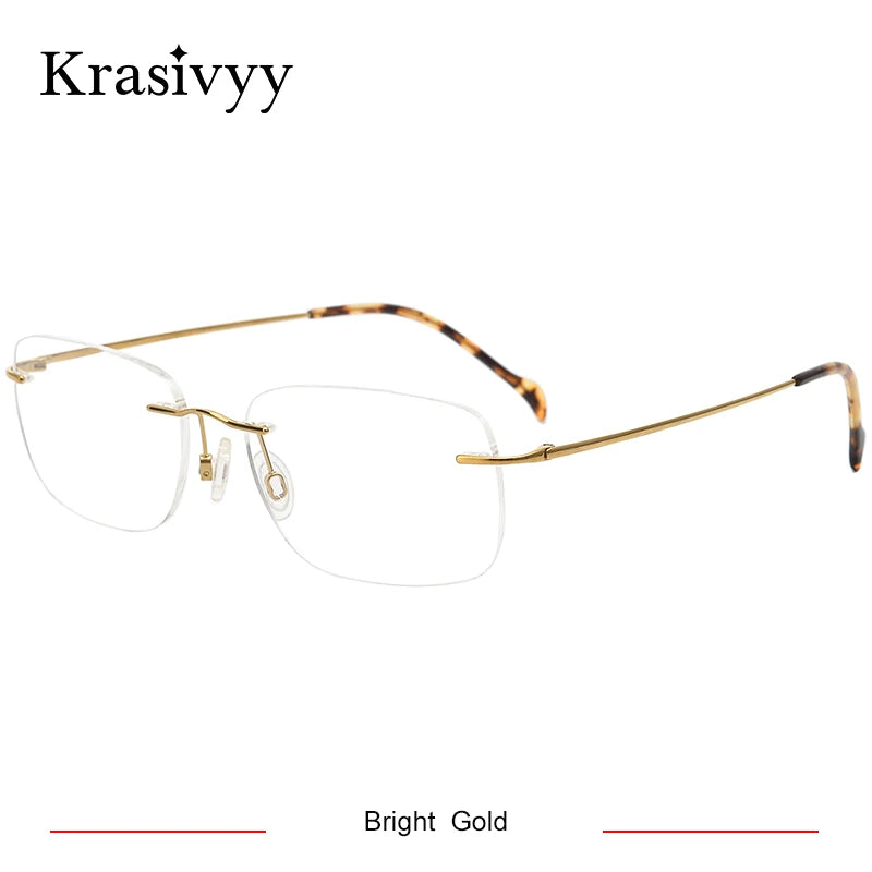 Krasivyy Unisex Rimless Square Titanium Prescription Eyeglasses KR16021 - view 10