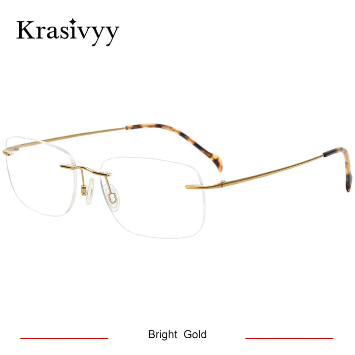 Krasivyy Unisex Rimless Square Titanium Prescription Eyeglasses KR16021 - view 10