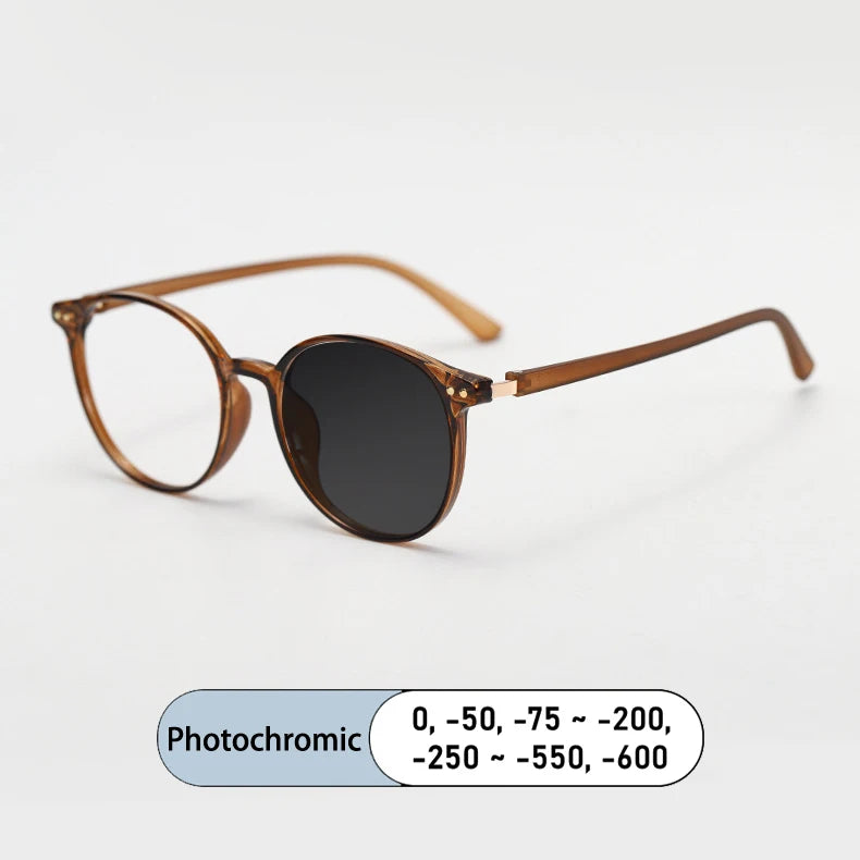 Kocolior Women's Full Rim Round Tr 90 Alloy Photochromic Reading Glasses 38055