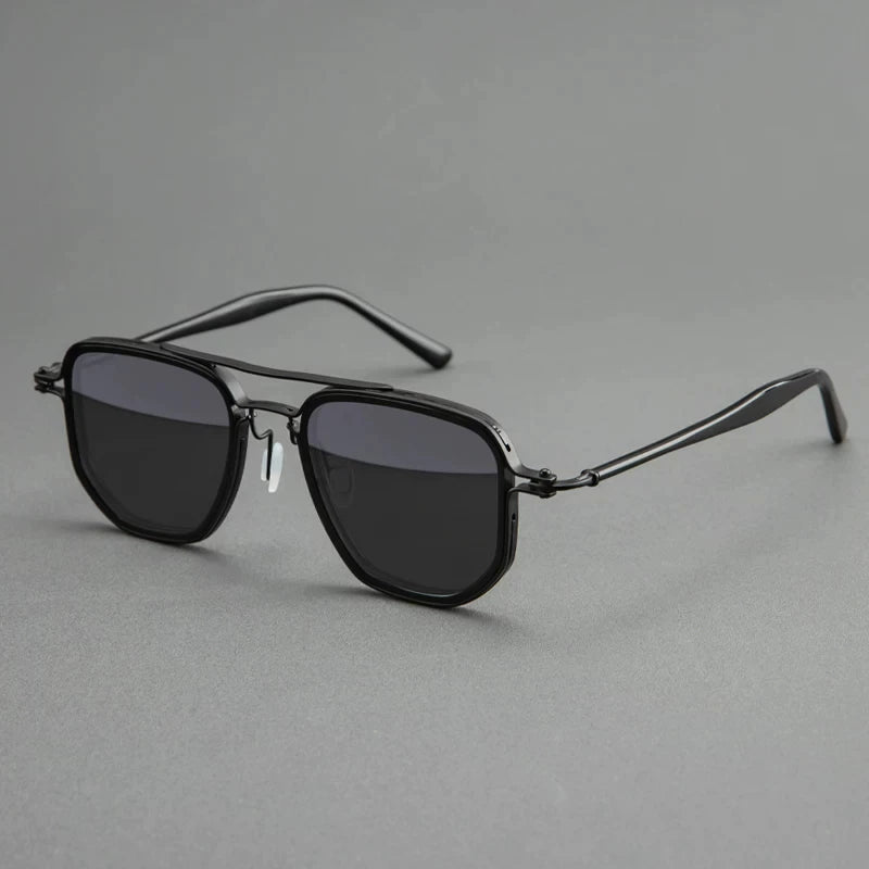 Blackmask Unisex Full Rim Square Titanium Polarized Sunglasses BM-5876S