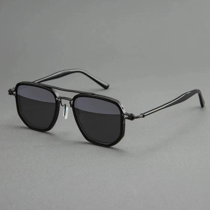 Blackmask Unisex Full Rim Square Titanium Polarized Sunglasses BM-5876S