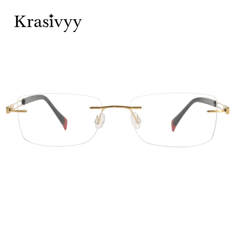 Krasivyy Unisex Rimless Square Screwless Titanium Eyeglasses 5006 Rimless Krasivyy   