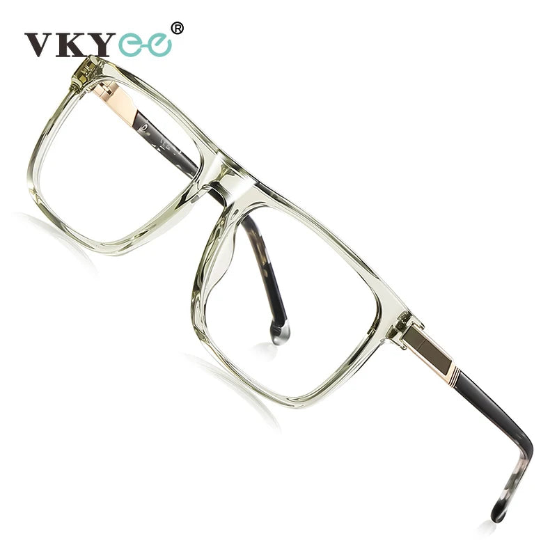 Vicky Men's Full Rim Square Brow Line Tr 90 Alloy Reading Glasses 77225