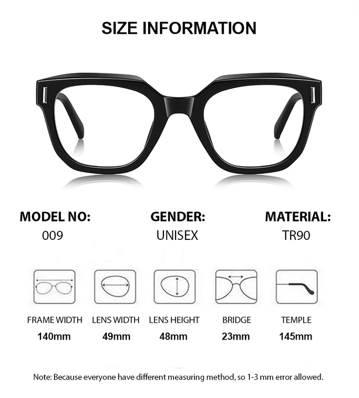 Chashma Ottica Unisex Full Rim Square Tr 90 Titanium Eyeglasses 474009